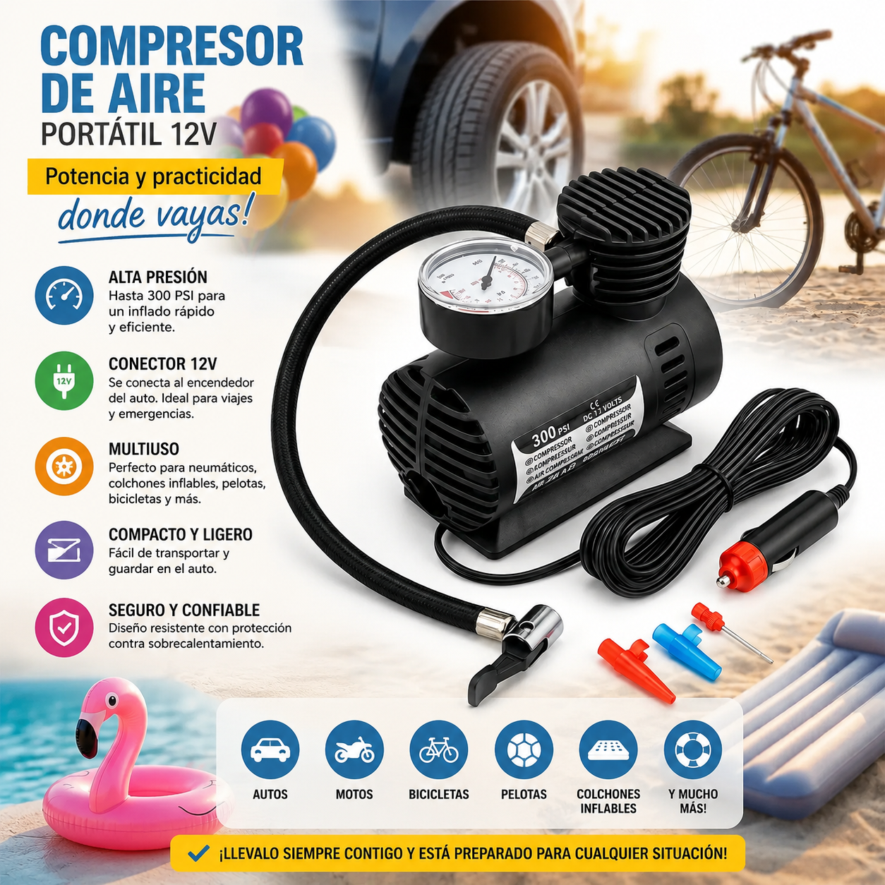 Mini Compresor Aire 12v