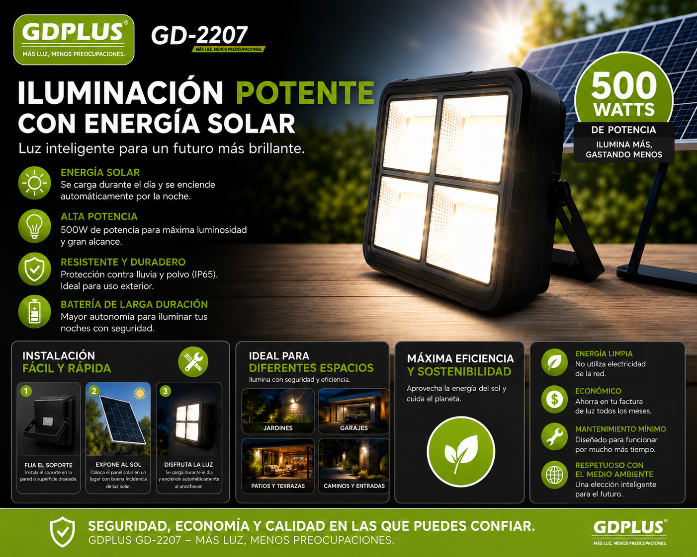 Super Reflector Solar 500w Premium